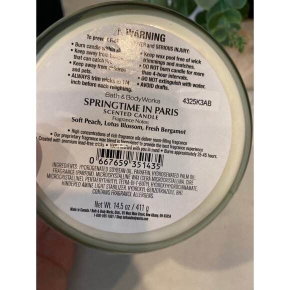 Bath & Body Works “Springtime In Paris” NEW 3 Wick Candle - Picture 6 of 7